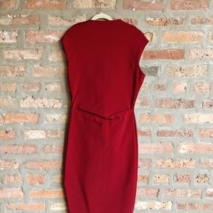 Zara red boat neck sheath dress